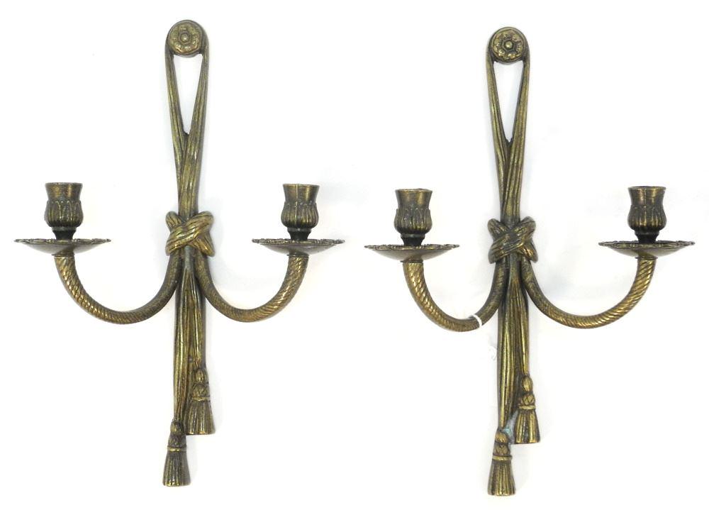 Pair of Brass Sconces, 14 1/2" High. (1 of 1)