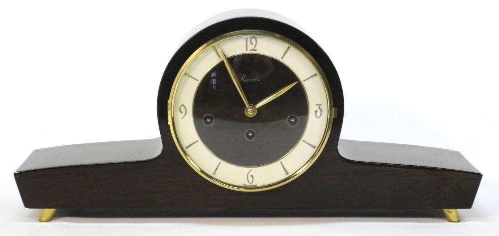 1960's Mauthe Mantle Clock, 18" Wide.: 1960's Mauthe Mantle Clock, 18" Wide.