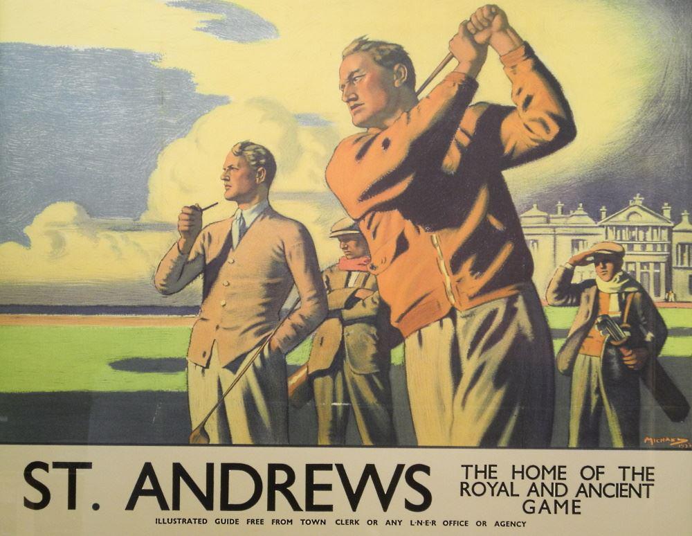 Reproduction "St. Andrews" Lithograph After H.G. Gawthorn, 22 3/4" x 28 3/4". (1 of 3)