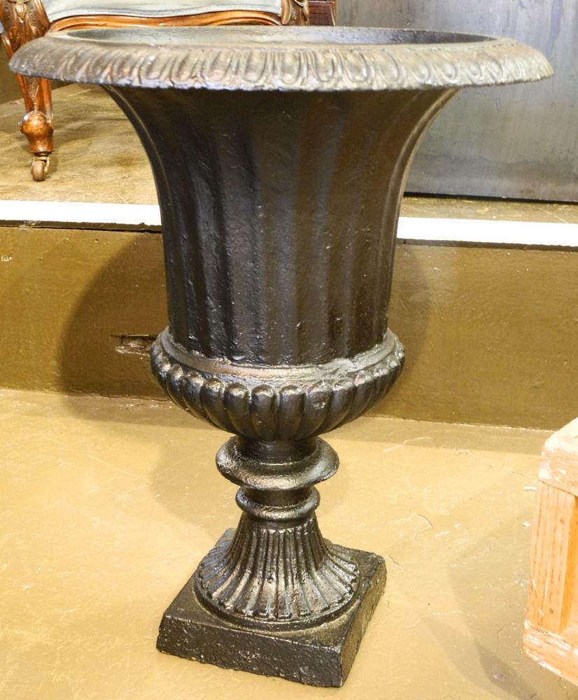 Cast Iron Urn, 23 3/4" High. (1 of 2)