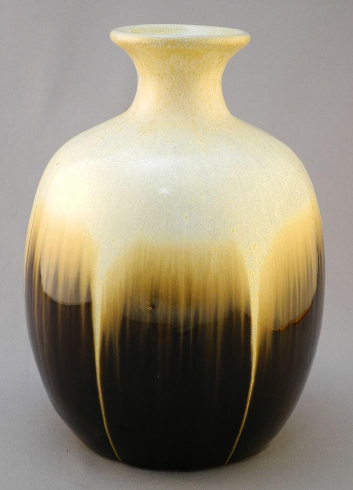 Pottery Vase, Unsigned, Marked with Incised Character, 8 5/8" High. (1 of 2)