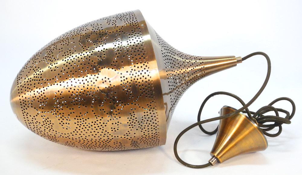 Perforated Copper Hanging Ceiling Fixture, 45 1/2" Length. (1 of 2)