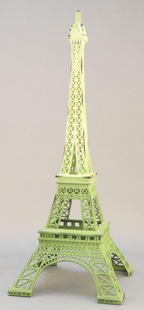 Model of the Eiffel Tower, Verdigris Finish, 12 3/4" High. (1 of 2)