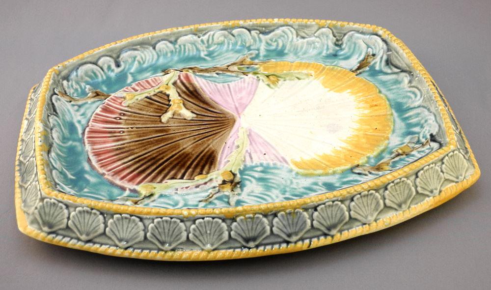 Majolica Wall Plaque, 10" x 12 1/2", Condition Noted. (1 of 2)