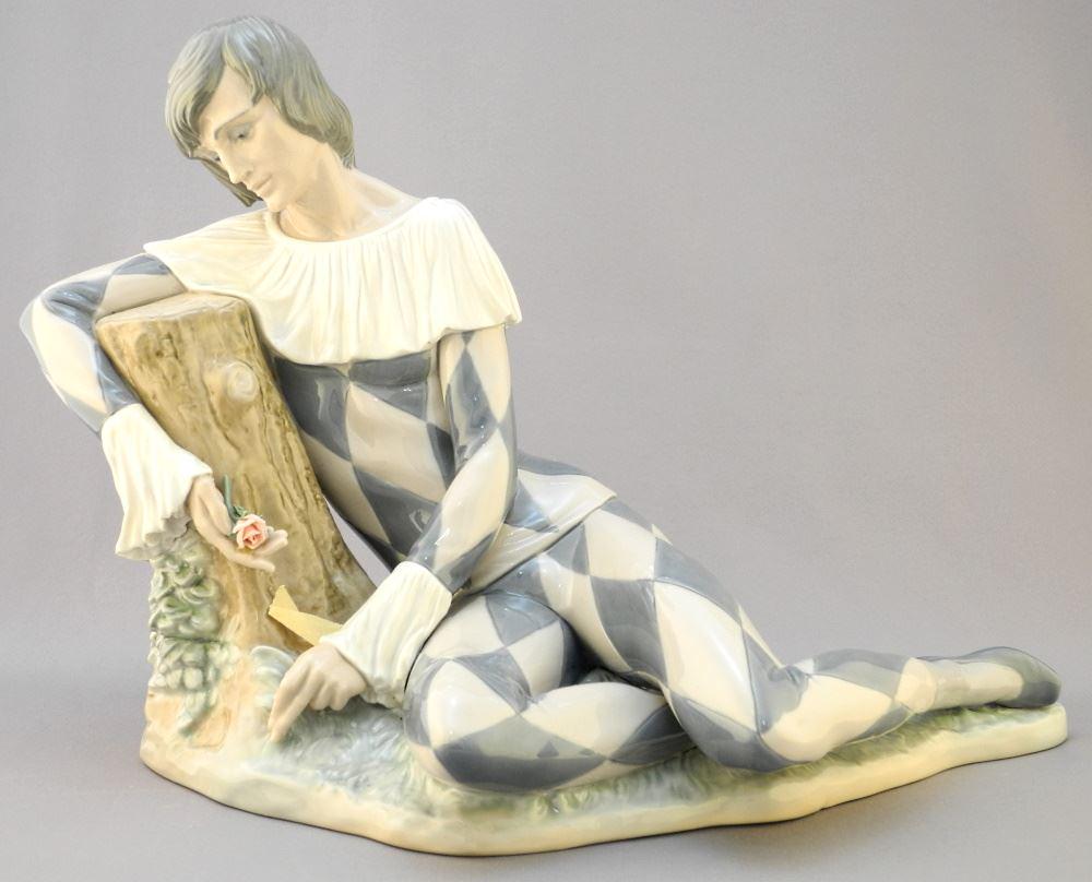 Lladro Porcelain "Harlequin" Figure, 14 1/2" Length. (1 of 3)
