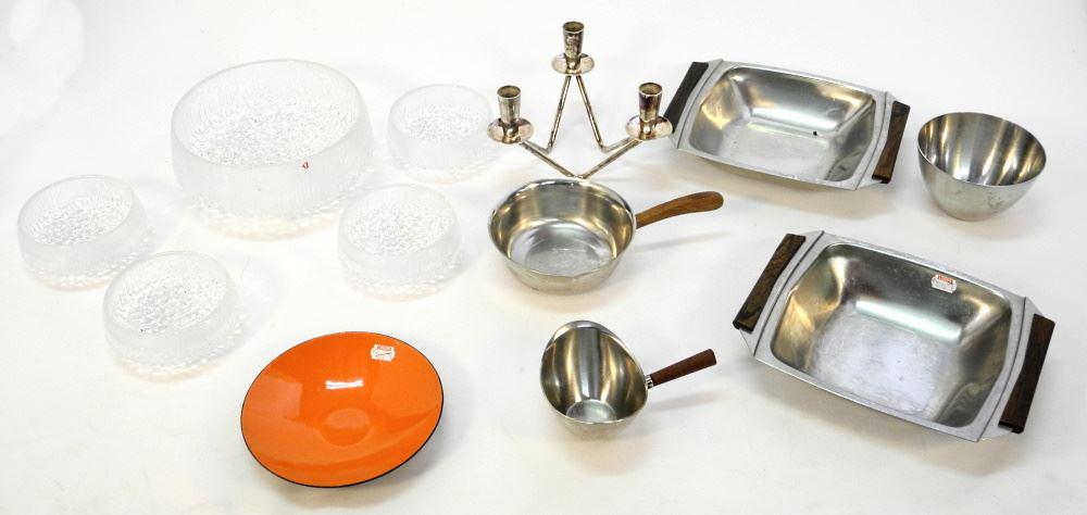 Collection of Danish & Finnish Table Wares: Iittala Ultima Thule, 9 3/8"W Lundofte/ Various. (1 of 3)