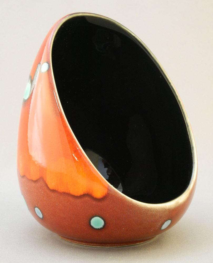 Poole England Sloped Vase, 5 3/8" High. (1 of 3)