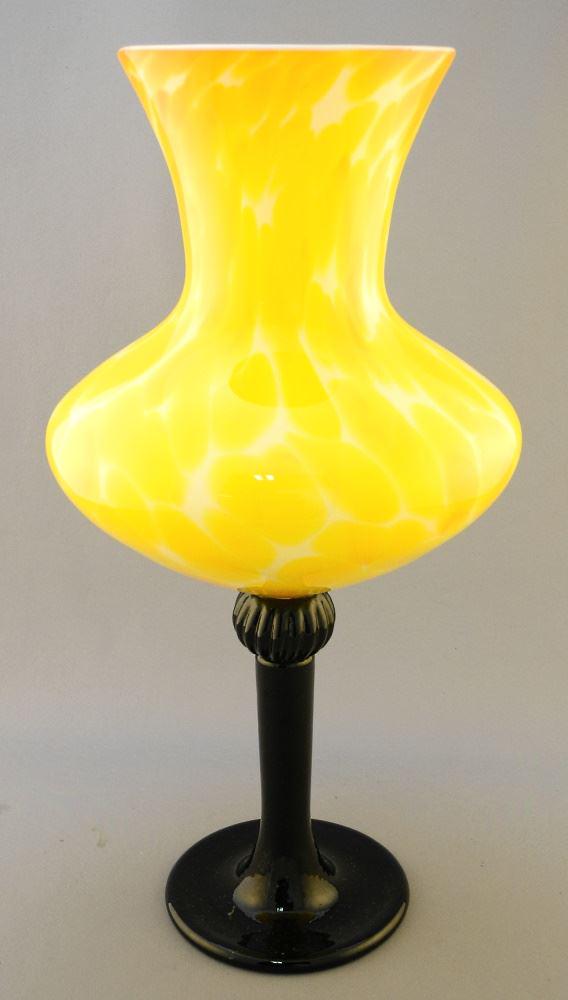 Handmade Glass Pedestal Vase Signed "Digby Arts 2003", After Michael Hofmann, 14 1/2"H. (1 of 2)