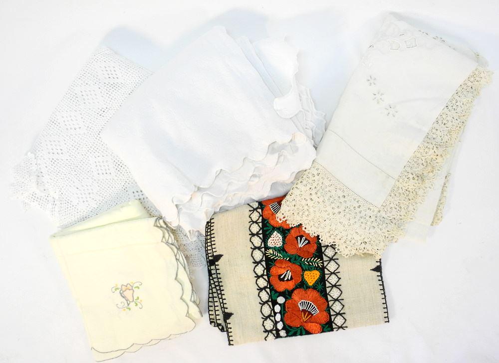 Bag of Antique Tablecloth Linens. (1 of 1)