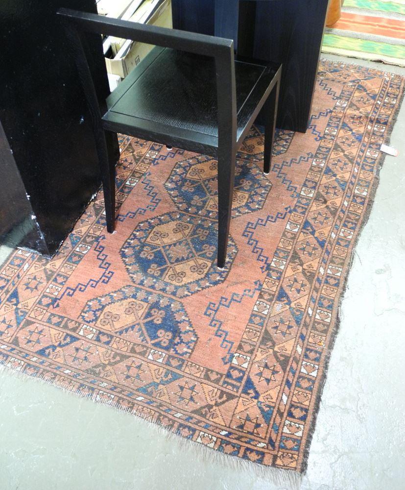 Hand Knotted Afghan Carpet, Approximately 6'3" x 3'7", Restoration Noted. (1 of 2)