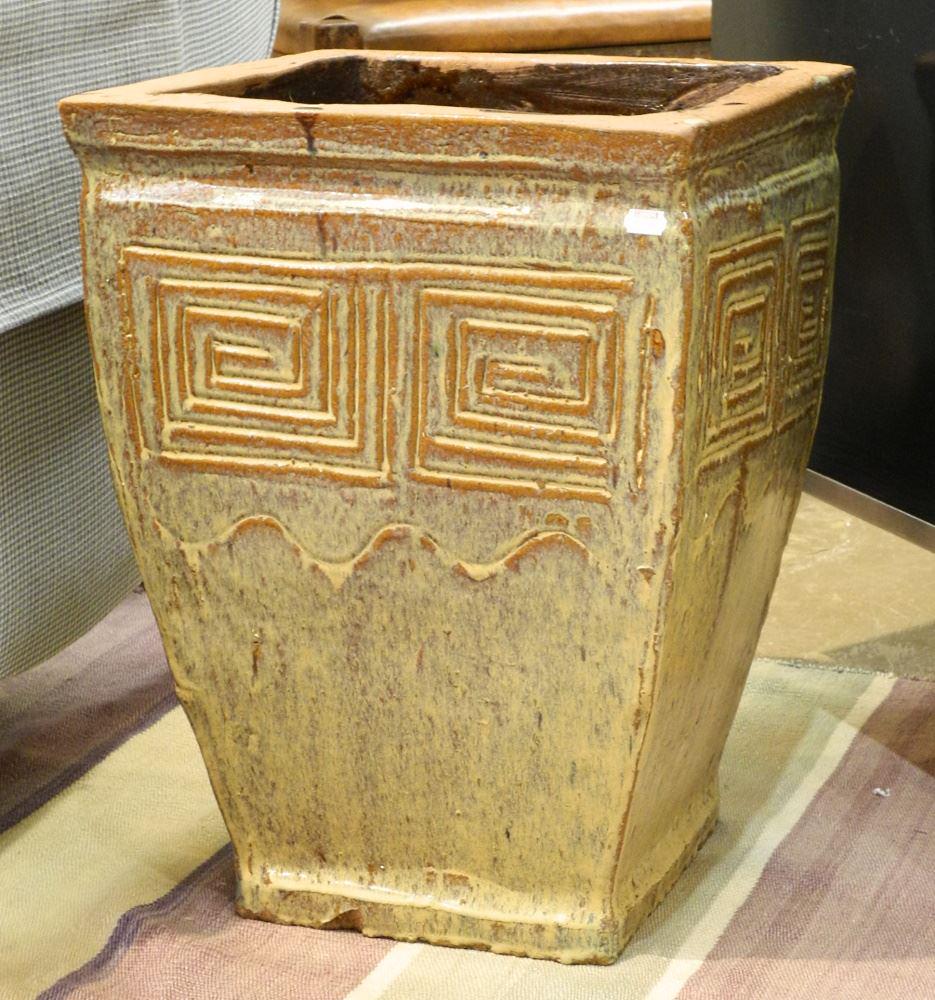 Pair of Glazed Pottery Planters, 19 1/2" High. (1 of 2)