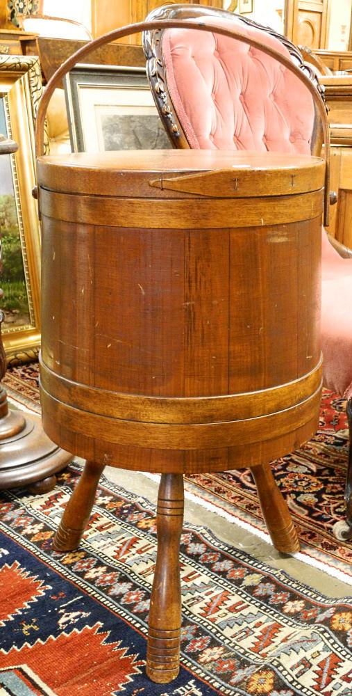 Firkin End Table, 25 5/8" High. (1 of 2)