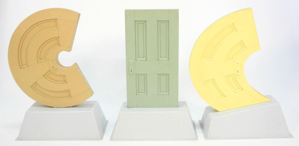 3 Model Doors Attributed to John MacGregor, Largest 14 7/8" x 10 1/2" x 5 3/4", From Artario-72. (1 of 2)
