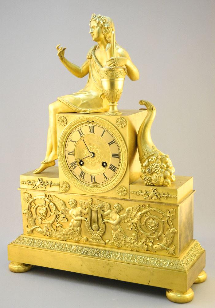 19th Century French Ormolu Mantle Clock, 16 1/4" x 12 1/2" x 4 1/2". (1 of 7)