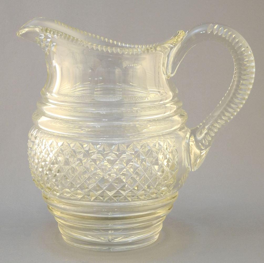 Cut Crystal Pitcher, 8" High. (1 of 2)