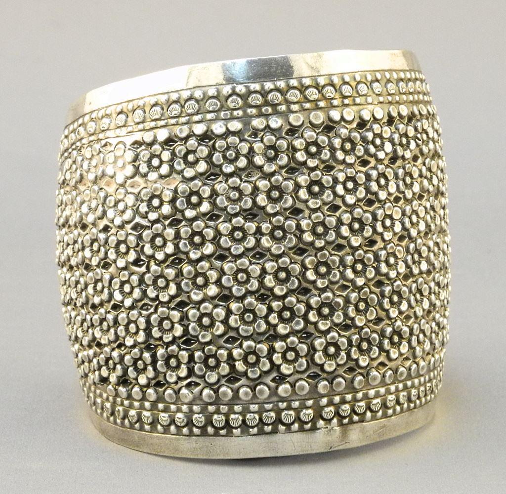 Adjustable Sterling Bracelet, Marked 925, 2 3/4" Wide. (1 of 2)