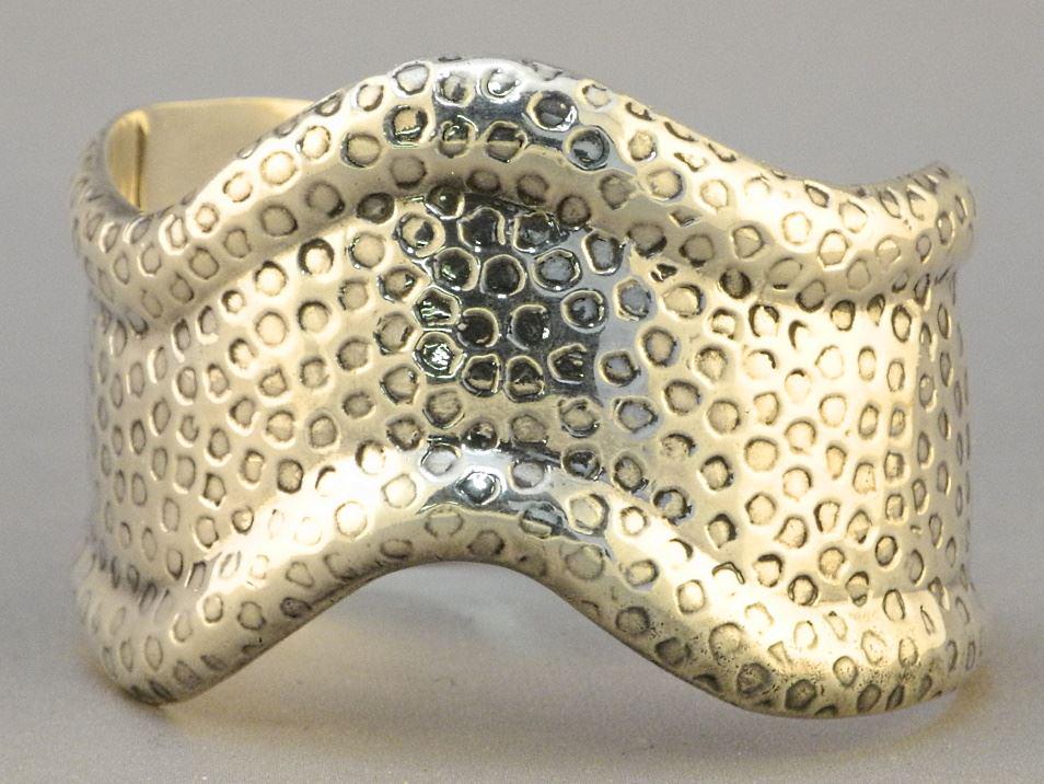 Mexican Silver Cuff Bracelet, Signed, 2 3/8" Wide, 50.82 Grams. (1 of 4)