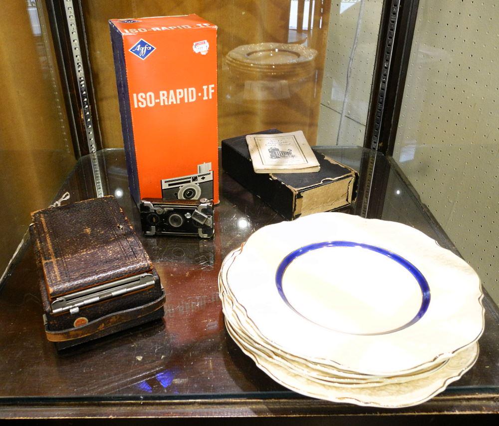 Lot of Crown Ducal Plates & Various Vintage Cameras. (1 of 1)