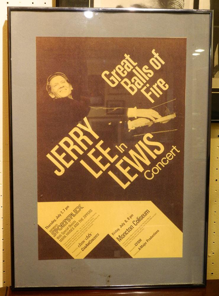 "Jerry Lee Lewis in Concert" Poster, Framed, 18" High. (1 of 1)