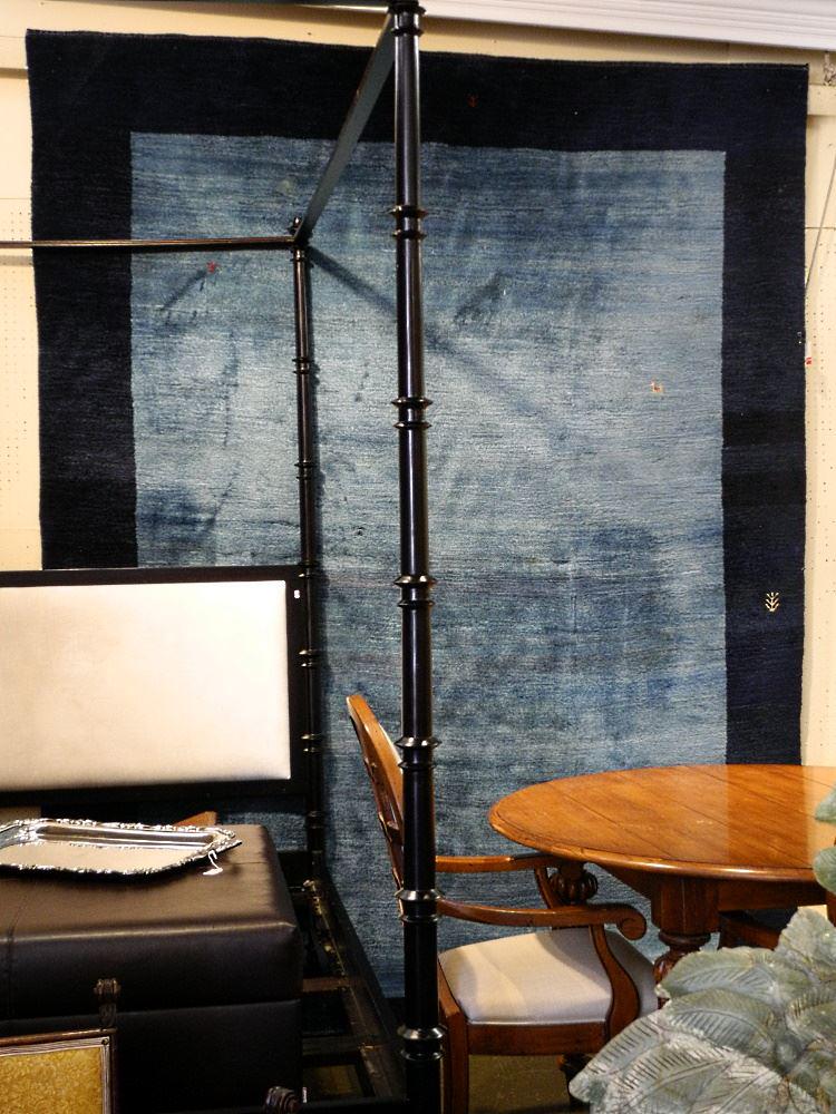 Blue Gabbeh-Style Wool Carpet, Approximately 8'2" x 7'10". (1 of 3)