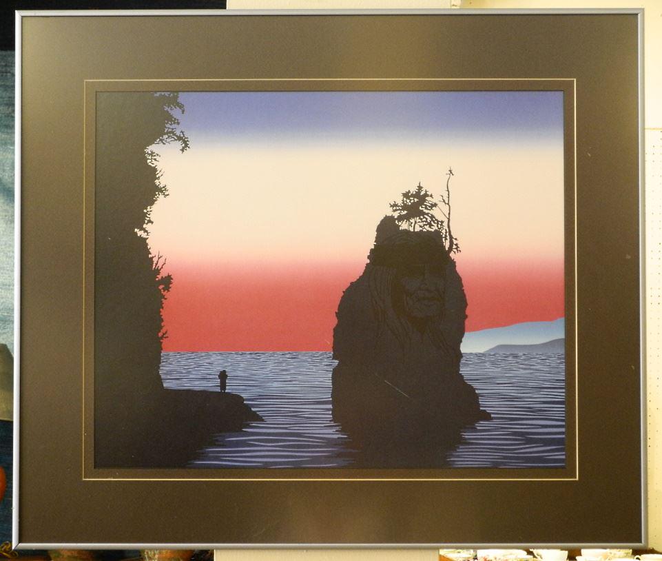 Print After Roy Vickers, 16" x 20", "Coastal Scene". (1 of 1)