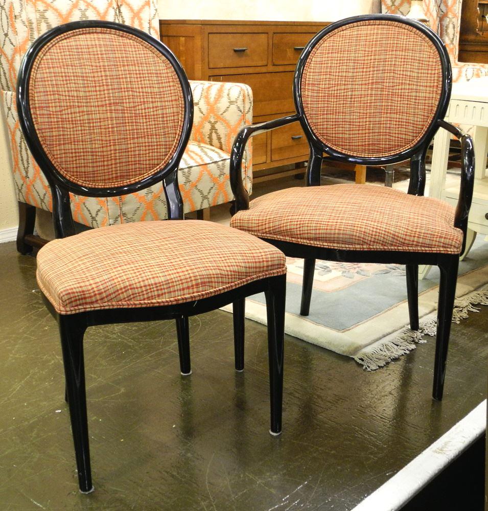 Set of 4 Black Frame Dining Chairs. (1 of 2)
