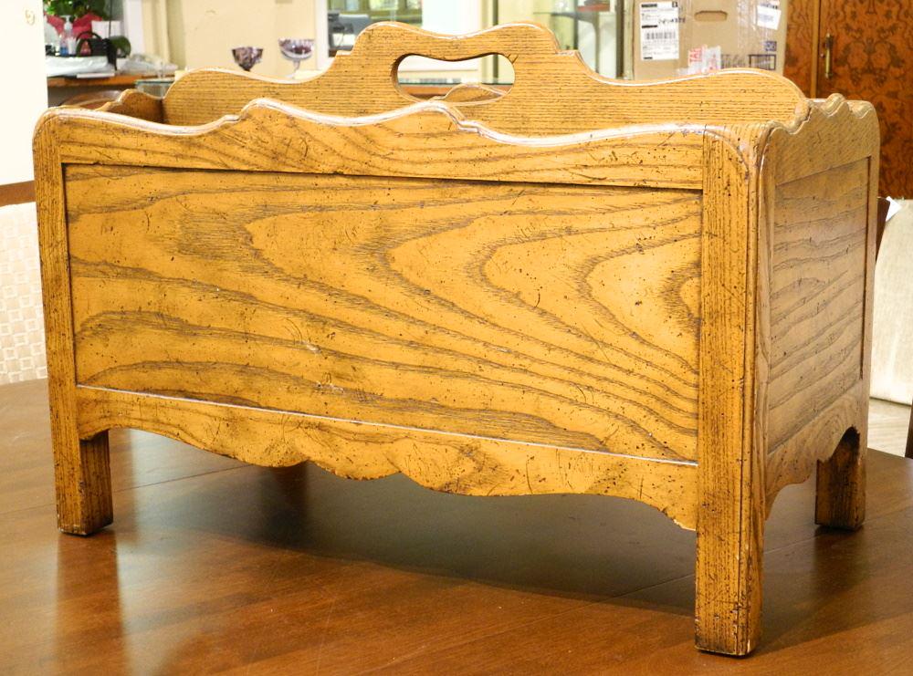 Oak Magazine Rack, 25 1/4" wide.: Oak Magazine Rack, 25 1/4" wide.