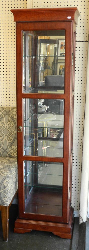 Bombay Co. Cherry Finish Curio Cabinet, 68" High (1 of 2)