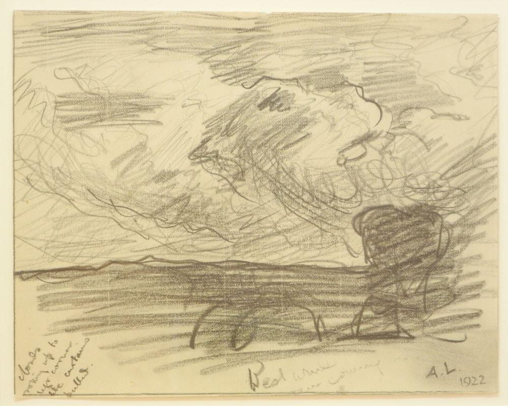 Sketch Monogrammed AL (Arthur Lismer) & Dated 1922, 6 5/8 x 8 3/8" "Clouds Rolling Up To Left (1 of 5)