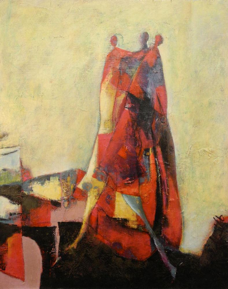 Oil & Mixed Media on Canvas Signed M (Michelle) Miller 2016, 30" x 24", "Stage Left". (1 of 6)