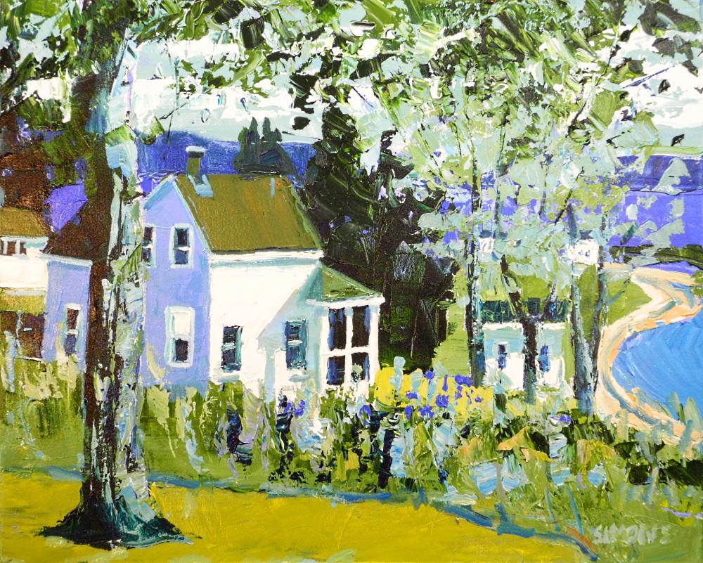 Acrylic on Canvas Signed (Brian) Simons, 24" x 30", "NS8" (Lakeside Cottage). (1 of 6)