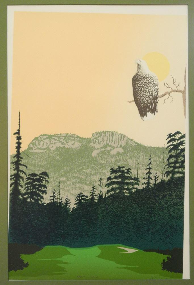 Serigraph Signed Arthur Vickers, 20 1/2" x 13 1/2", "Warm Land", As Found. (1 of 5)