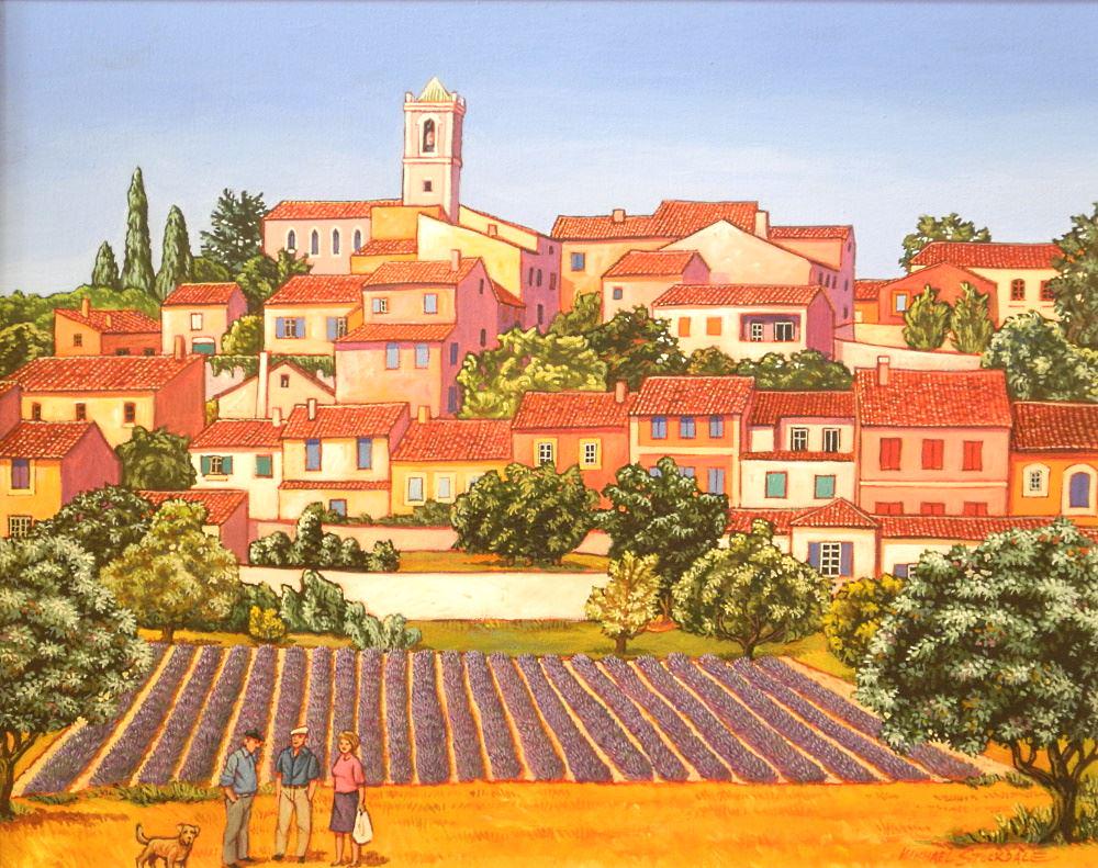 Acrylic on Canvas Signed Michael Stockdale, 16" x 20", "Lavender & Sunshine". (1 of 5)