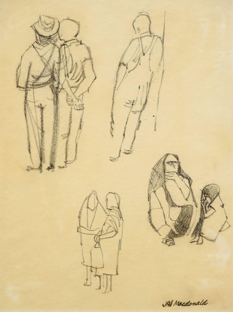 Sketch Attributed to JAS (James Alexander Stirling) MacDonald, 10 1/4 x 7 1/2", "Figures" (1 of 4)