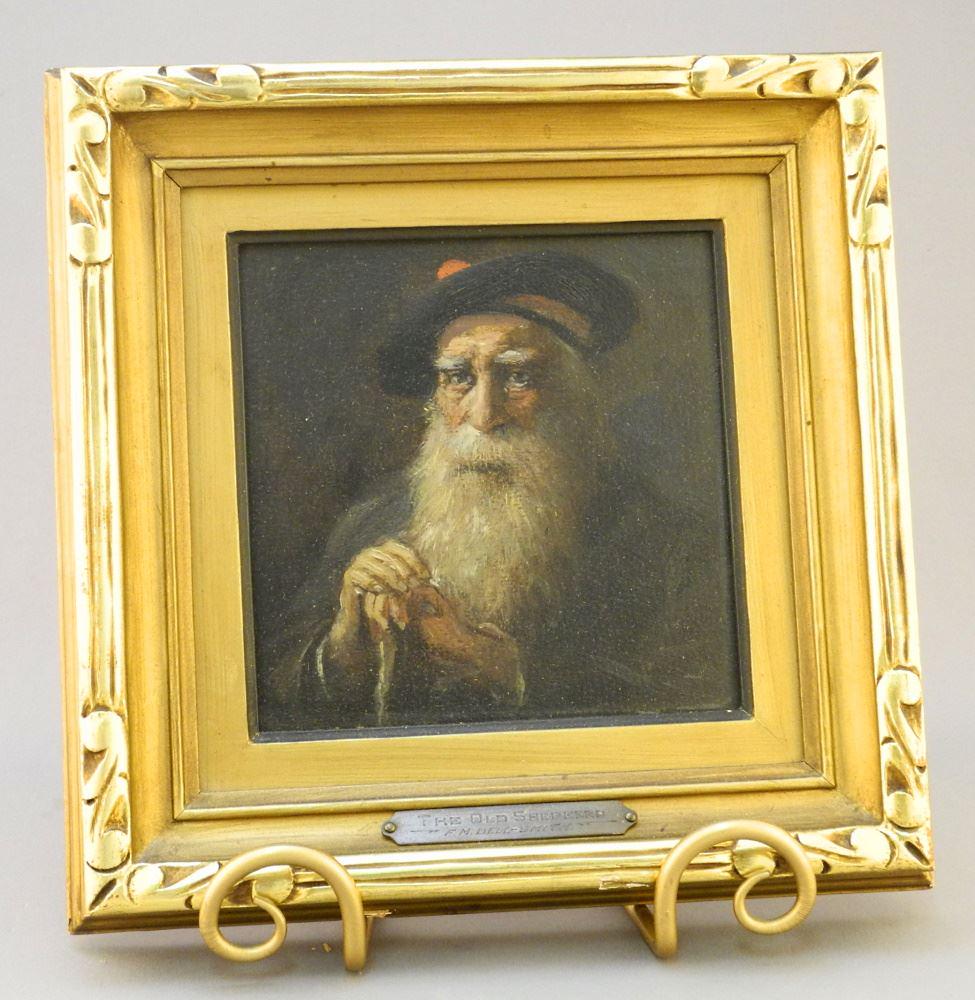 Oil on Board Attributed to F.M. Bell-Smith, 5 3/4" x 5 3/4", "Shepherd". (1 of 5)