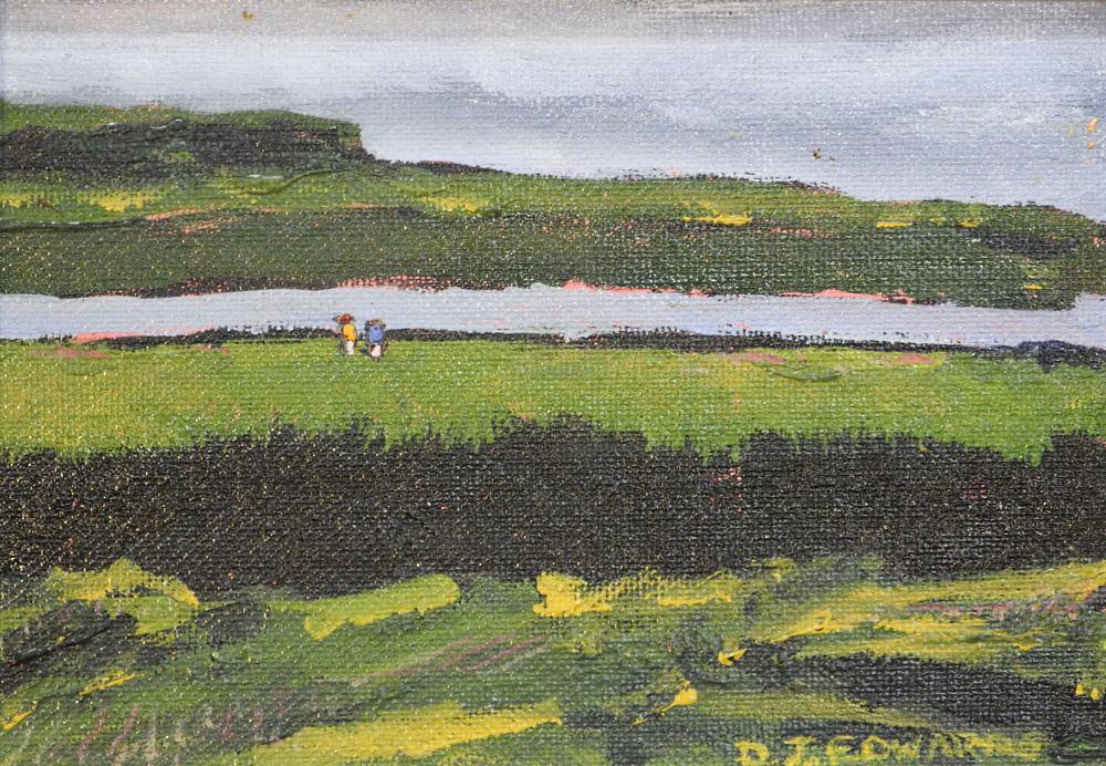 Acrylic on Board Signed D.(David) J. Edwards, 5 x 7", "Sanctuary" (1 of 5)