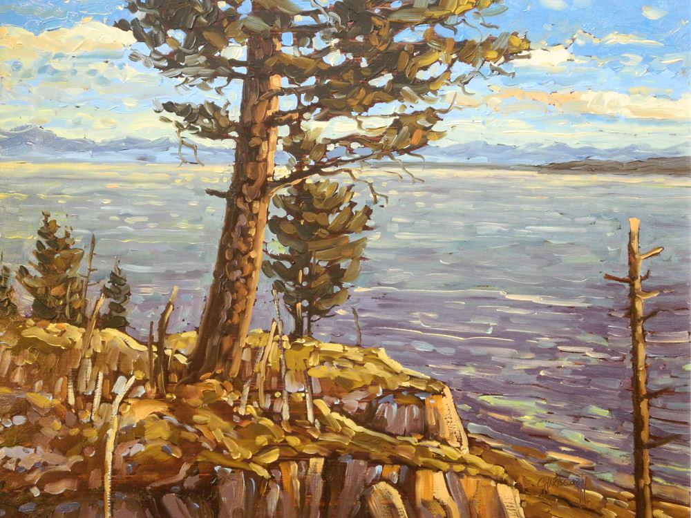 Oil on Board Signed R.(Rod) Charlesworth, 16" x 20", "Summer Blue".: Oil on Board Signed R.(Rod) Charlesworth, 16" x 20", "Summer Blue".