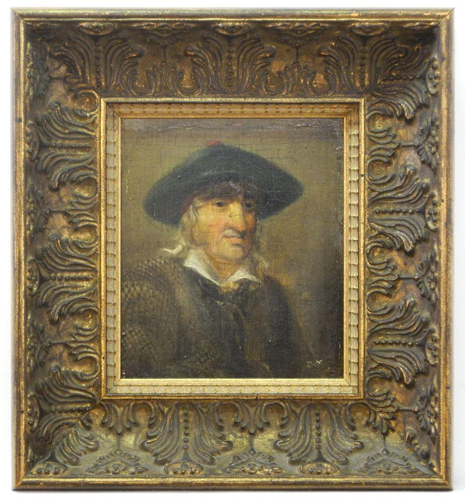 Unsigned Oil on Panel, 6 1/4" x 5 1/4", "Portrait of a Scottish Man". (1 of 4)