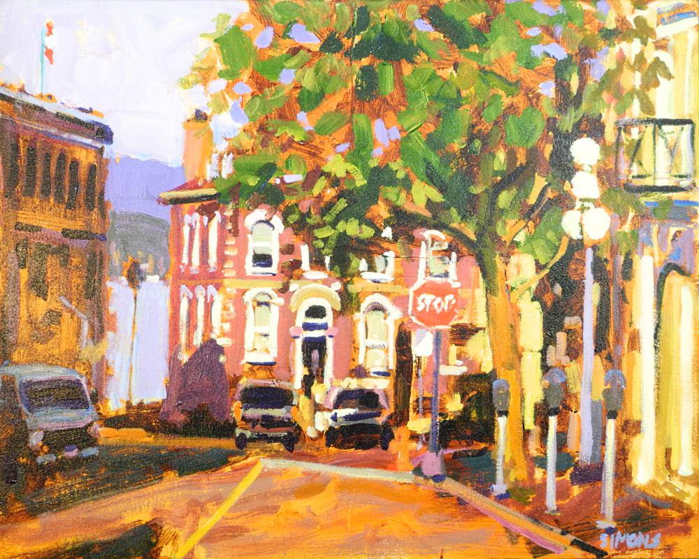Acrylic on Canvas Signed (Brian) Simons, 23 3/4" x 29 3/4", "Wharf St - Victoria BC". (1 of 5)