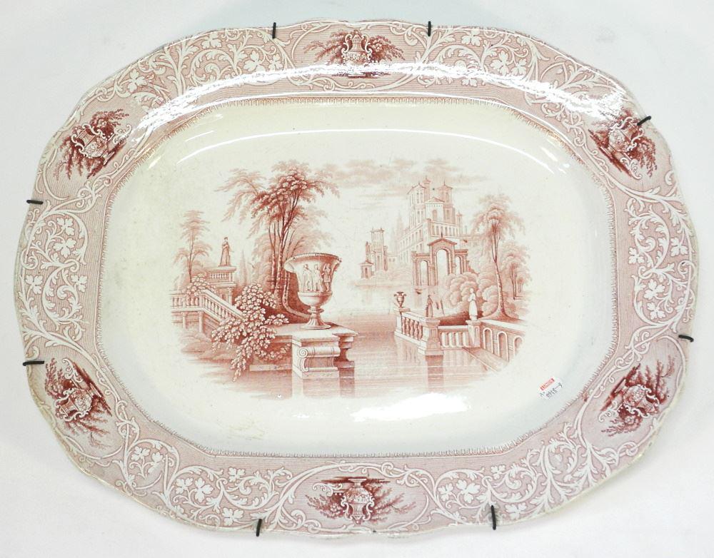 M.V. & Co. "Medici" Transferware Platter, 21 1/4" Wide. (1 of 4)