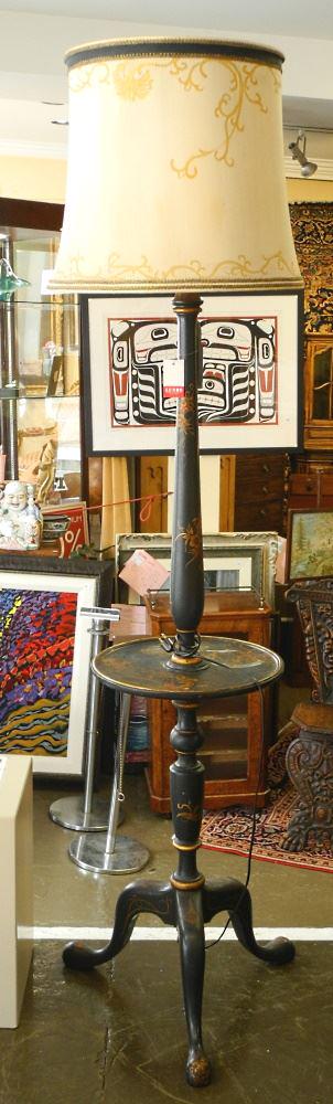 Standing Chinoiserie Lamp, 73" High, Water Marked Noted. (1 of 5)