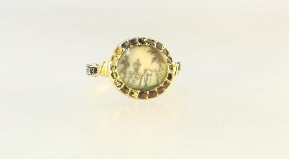 Georgian Mourning Ring Dated 24 June 1770 (Stone & Enamel Losses Noted), 2.72Gr., Size 3 1/ (1 of 3)