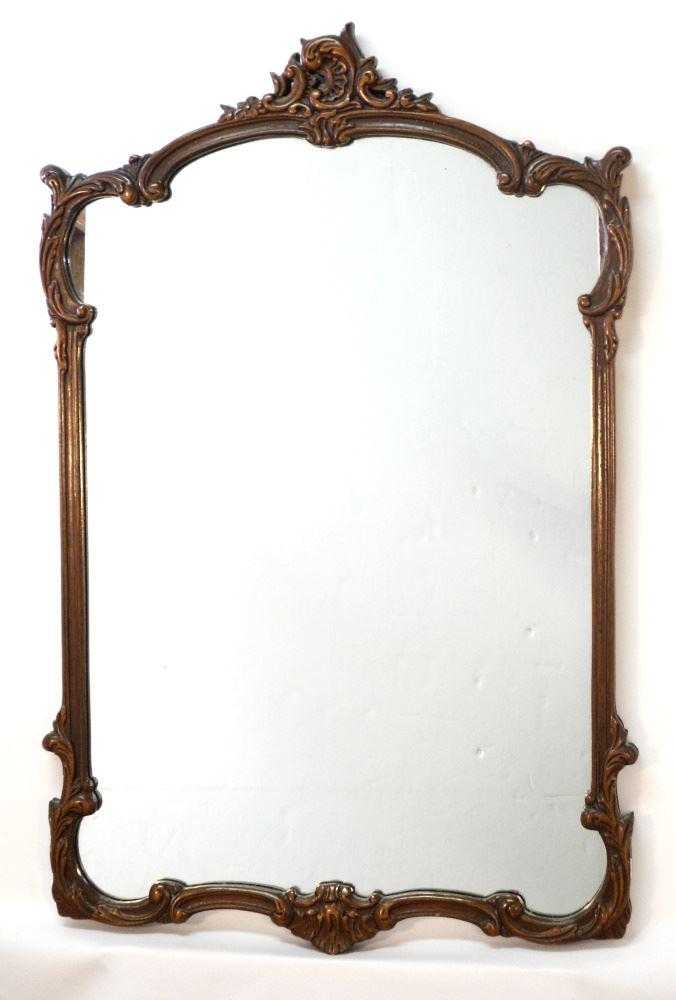 Louis XV Mahogany Framed Mirror, TH:39 3/4". (1 of 1)