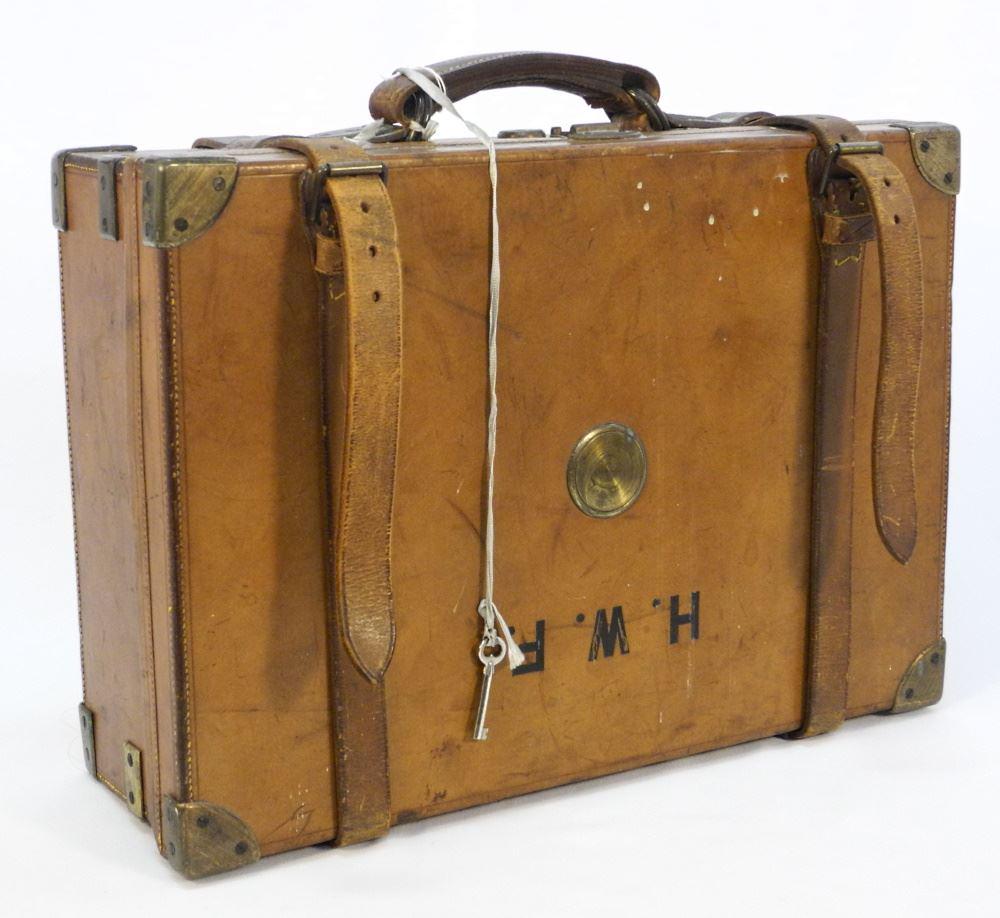 Holland & Holland Ltd. Leather Cartridge Case, monogrammed HWF, 13 1/2 x 19 x 6"----------: Holland & Holland Ltd. Leather Cartridge Case, monogrammed HWF, 13 1/2 x 19 x 6"----------