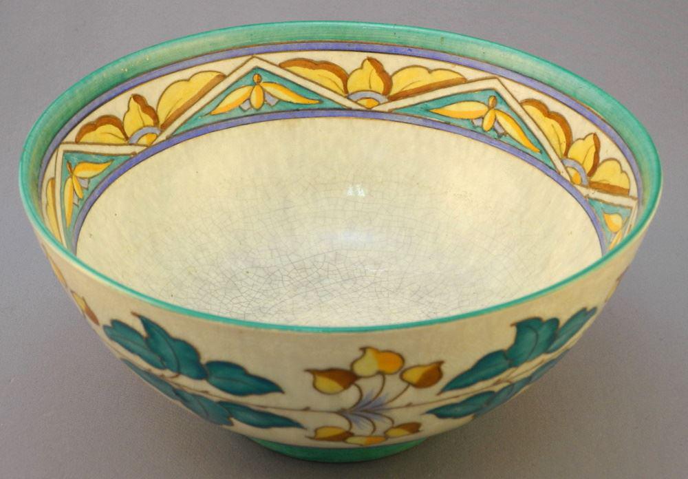 Charlotte Rhead Bowl By Woods England, 8 1/2" Diameter. (1 of 5)
