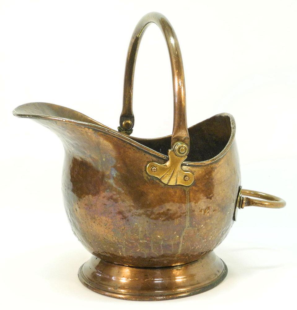 Copper Scuttle Bucket with Handle, 20" Length. (1 of 2)