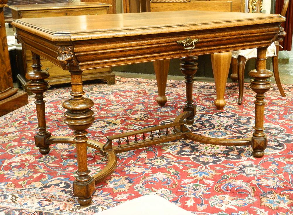 Belgian Oak Library Table,46" Wide.: Belgian Oak Library Table,46" Wide.