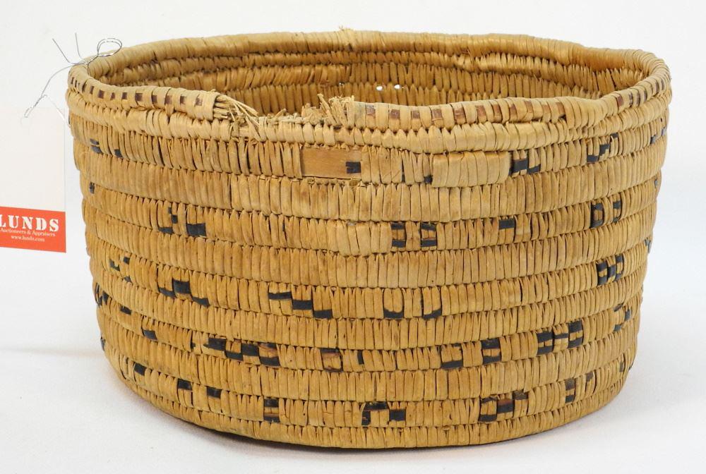 First Nations Basket, 11" x 6", Condition Noted. (1 of 2)