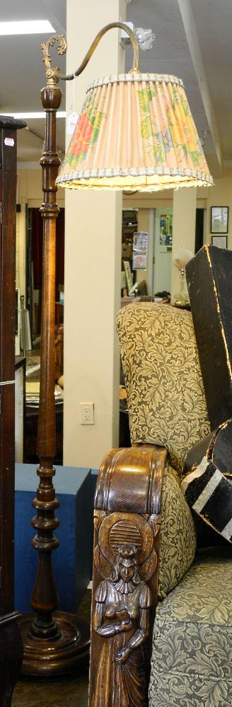 Standup Lamp with Vintage Shade, 56 1/2" High. (1 of 2)