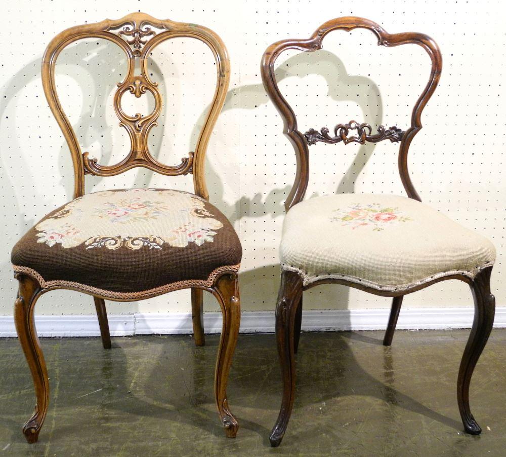 2 Victorian Dining Chairs, 33 1/2" high. (1 of 12)